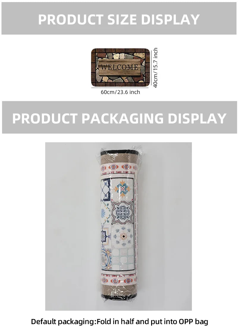 1 pieza Felpudo con diseño floral y letras Alfombra para puerta Alfombra de baño, cocina y jardín Antideslizante Alfombra pequeña para el hogar Alfombra de bienvenida para cocina