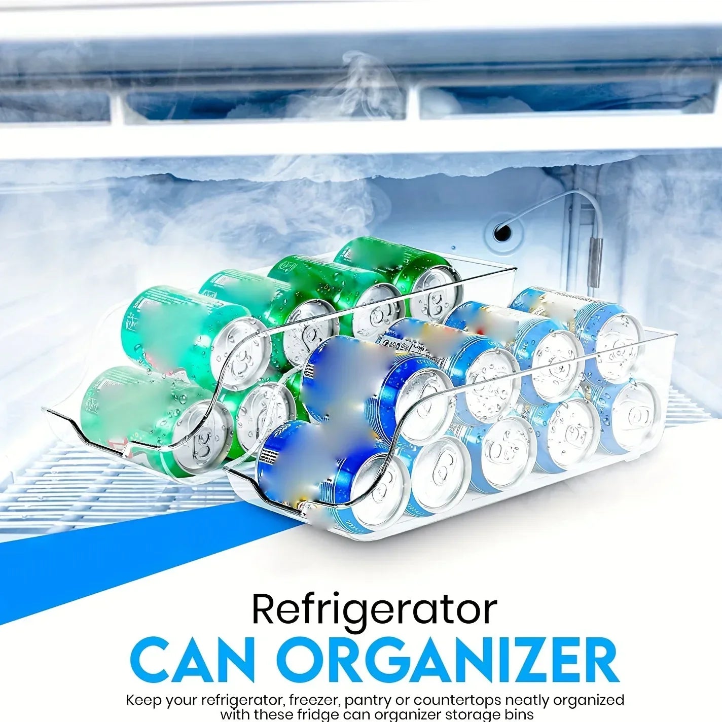 Refrigerator Organizer Bins Soda Cans Dispenser Bins Can Dispensers  Auto Rolling Dispenser Fridge Organizer Pantry Organizer