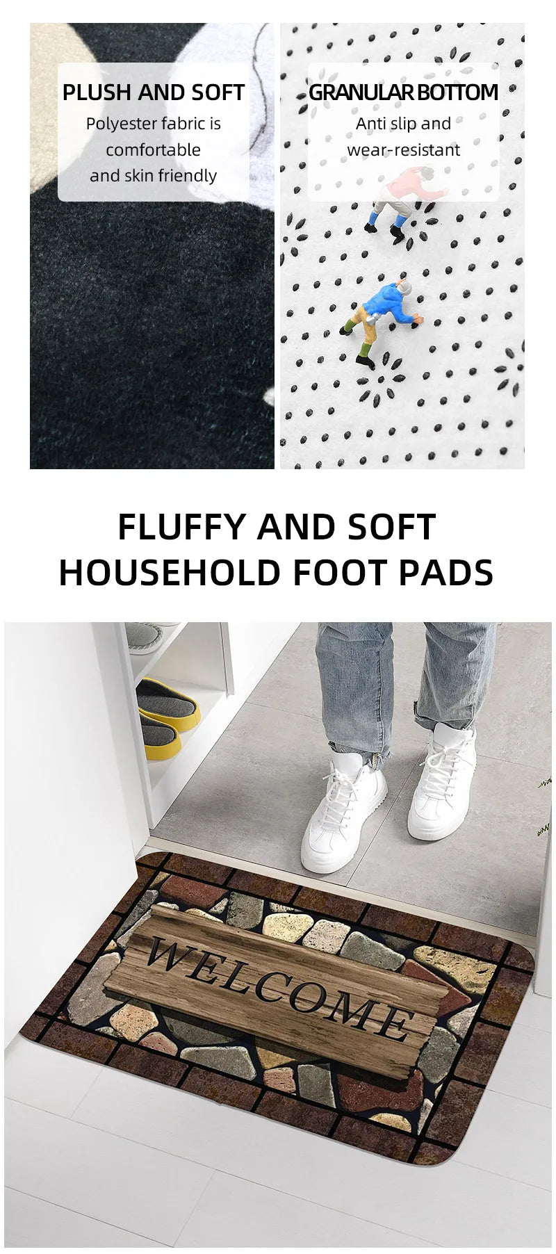 1 pieza Felpudo con diseño floral y letras Alfombra para puerta Alfombra de baño, cocina y jardín Antideslizante Alfombra pequeña para el hogar Alfombra de bienvenida para cocina